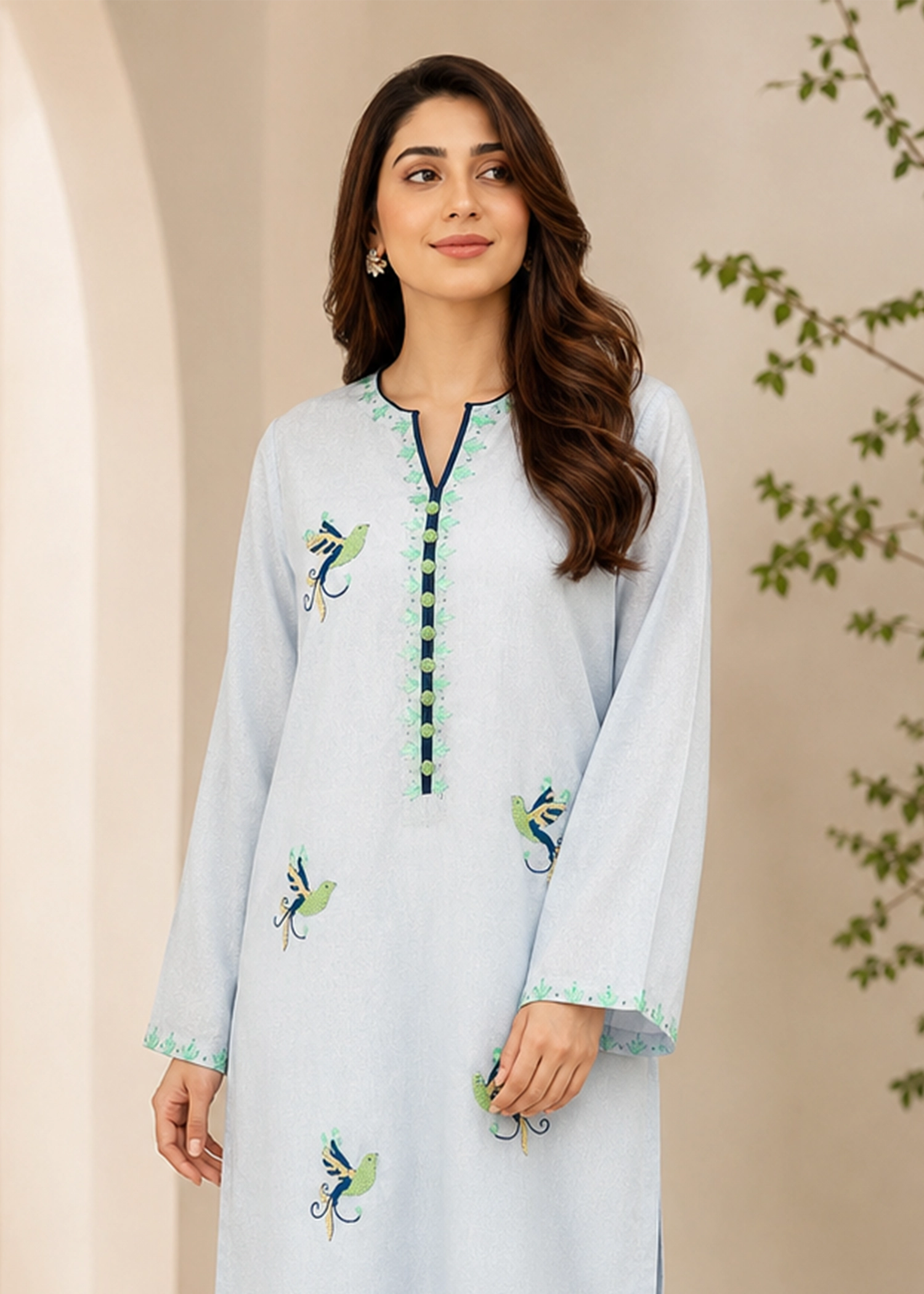 Lawn Karandi Kurta